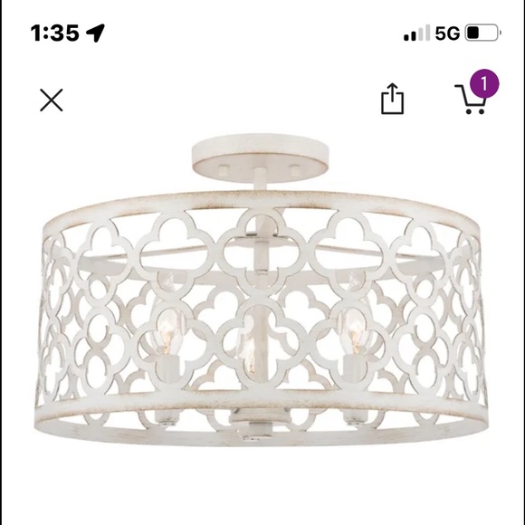 Selling two for $150.00 HajariLight 16'' Unique/Statement Drum Semi Flush mount - Picture 2 of 5